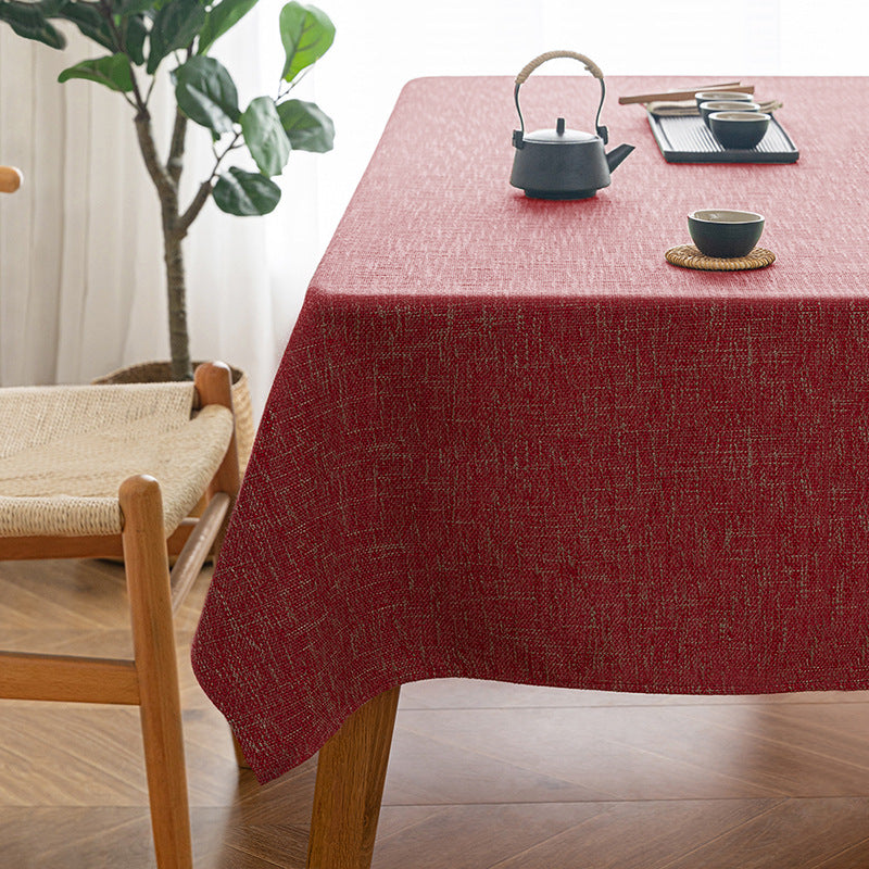 Tablecloth, cotton  linen, waterproof, solid color, tablecloth, Nordic style, easy care, rectangular