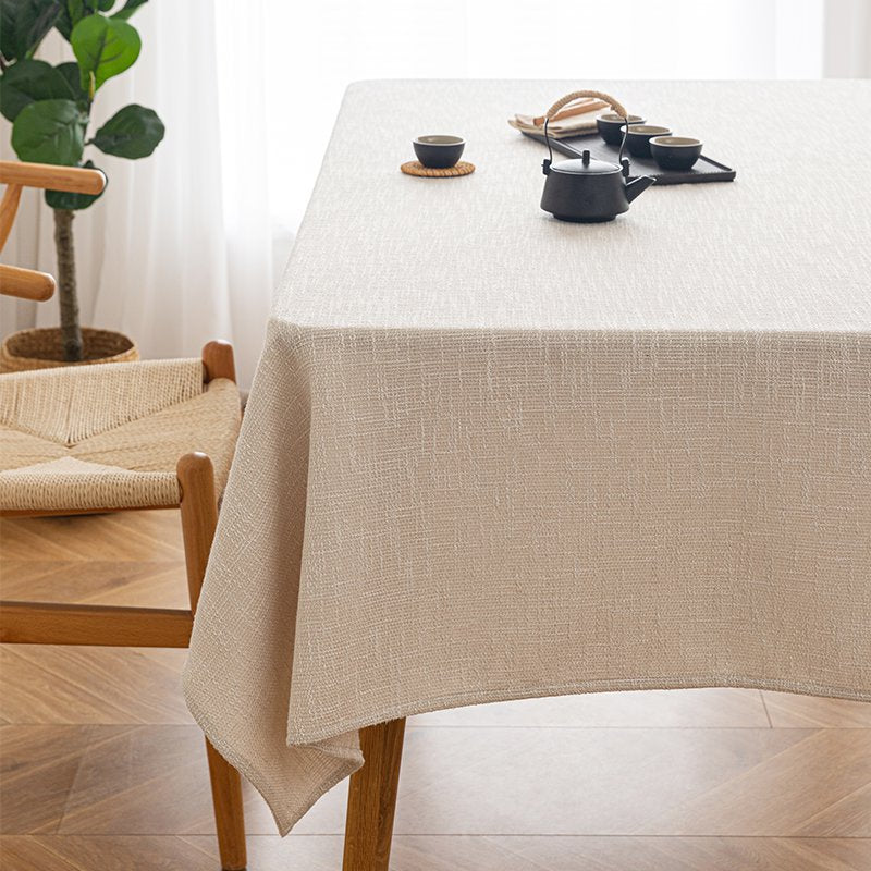 Tablecloth, cotton  linen, waterproof, solid color, tablecloth, Nordic style, easy care, rectangular