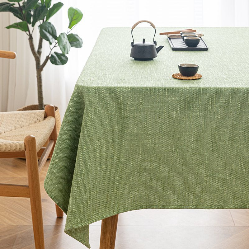 Tablecloth, cotton  linen, waterproof, solid color, tablecloth, Nordic style, easy care, rectangular