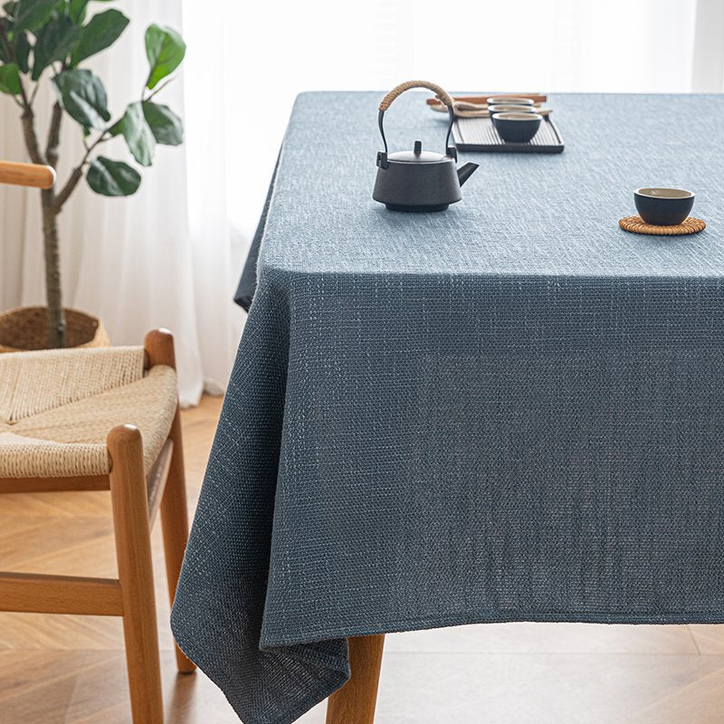 Tablecloth, cotton  linen, waterproof, solid color, tablecloth, Nordic style, easy care, rectangular