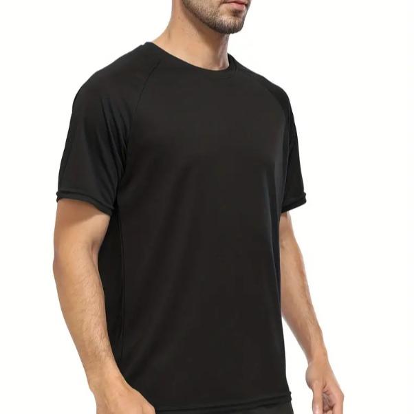 HOLAFISH Men's mesh quick-drying crew neck short sleeve T-shirt