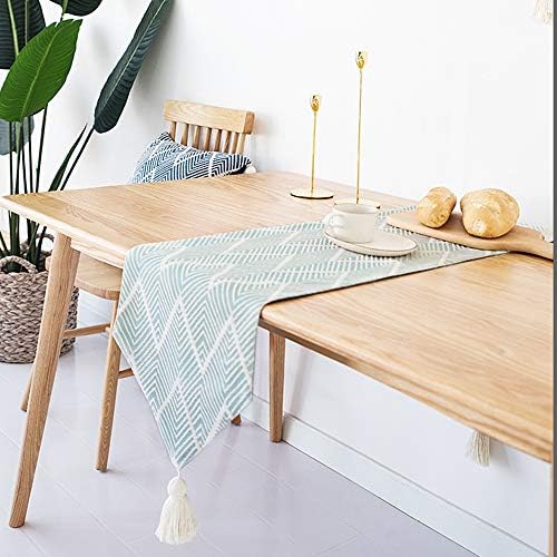 HolaFish Table Runners Gemetric Table Runners,Coffee Table Tablecloth Modern Nordic Tablecloth Strip Decorative Tablecloth for Wedding Party Holiday Decorations (Color : Blue, Size : 34X220CM)