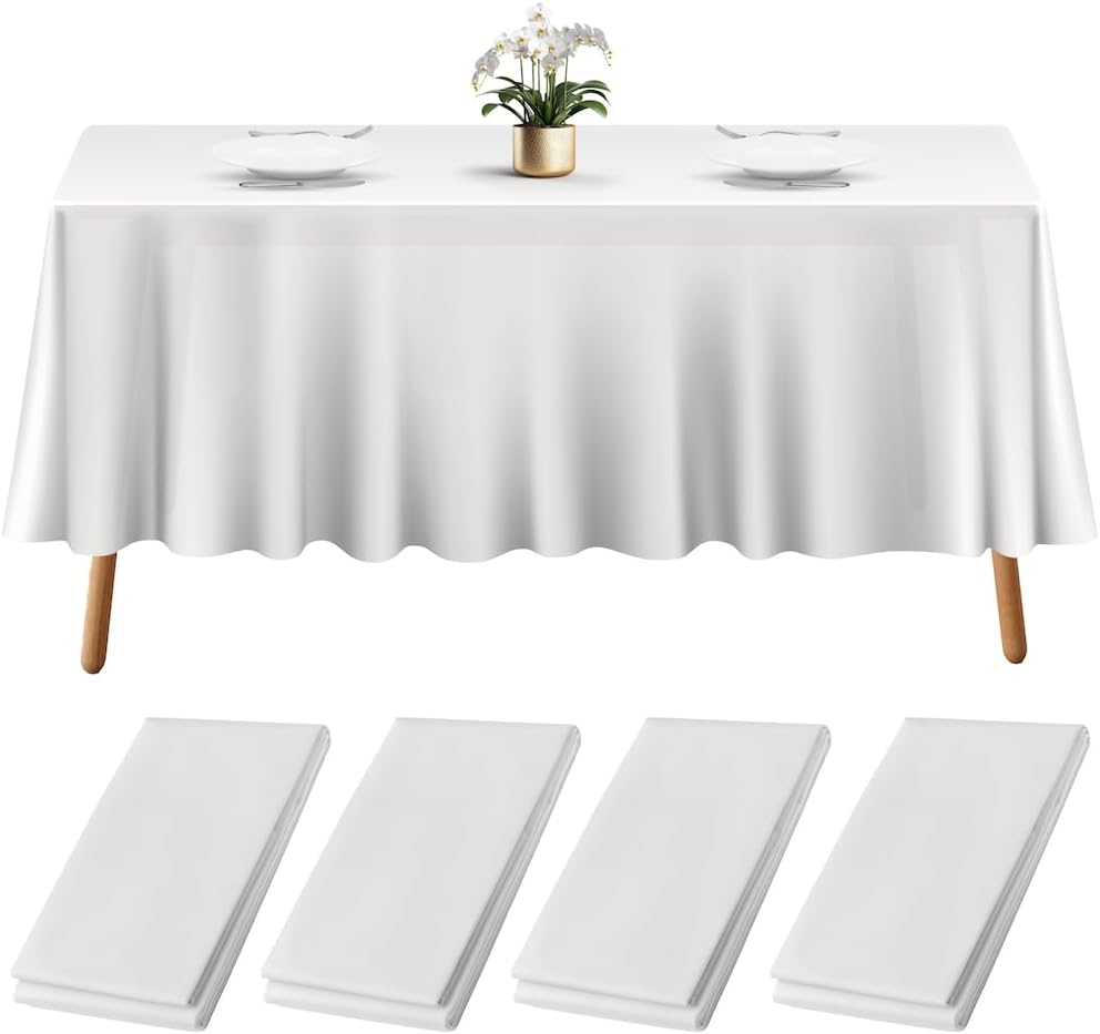 Joynifity Rectangular Tablecloths, 12pk, 54x108in - Waterproof, Stain-Resistant, Disposable, Polka Dot - for Dining Table, Party, Wedding