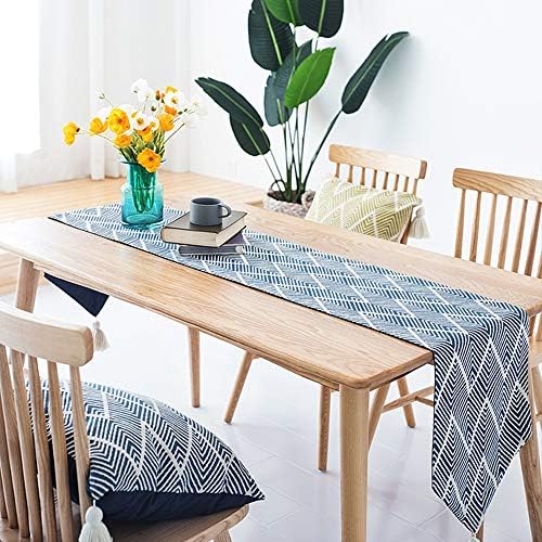 HolaFish Table Runners Gemetric Table Runners,Coffee Table Tablecloth Modern Nordic Tablecloth Strip Decorative Tablecloth for Wedding Party Holiday Decorations (Color : Blue, Size : 34X220CM)