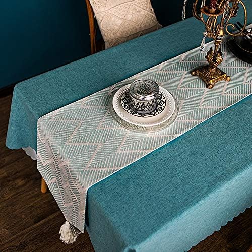 HolaFish Table Runners Gemetric Table Runners,Coffee Table Tablecloth Modern Nordic Tablecloth Strip Decorative Tablecloth for Wedding Party Holiday Decorations (Color : Blue, Size : 34X220CM)