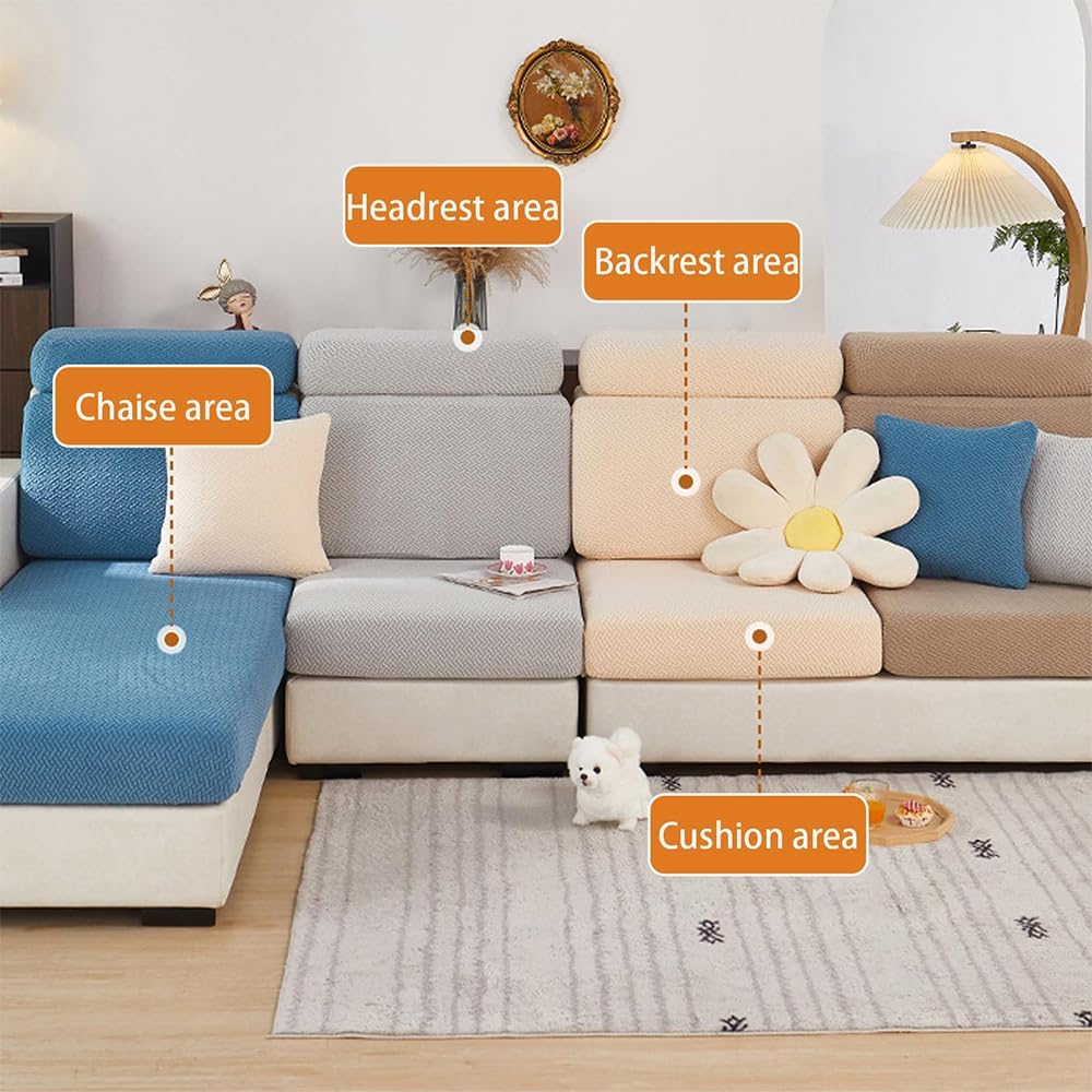 HolaFish Sofa Covers for Couch, Soothing Home Sofa Covers, Magic Sofa Covers, Stretch Washable Non Slip Sectional Sofa Cushion Slipcovers for Furniture Living Room (Large S,Style-E)