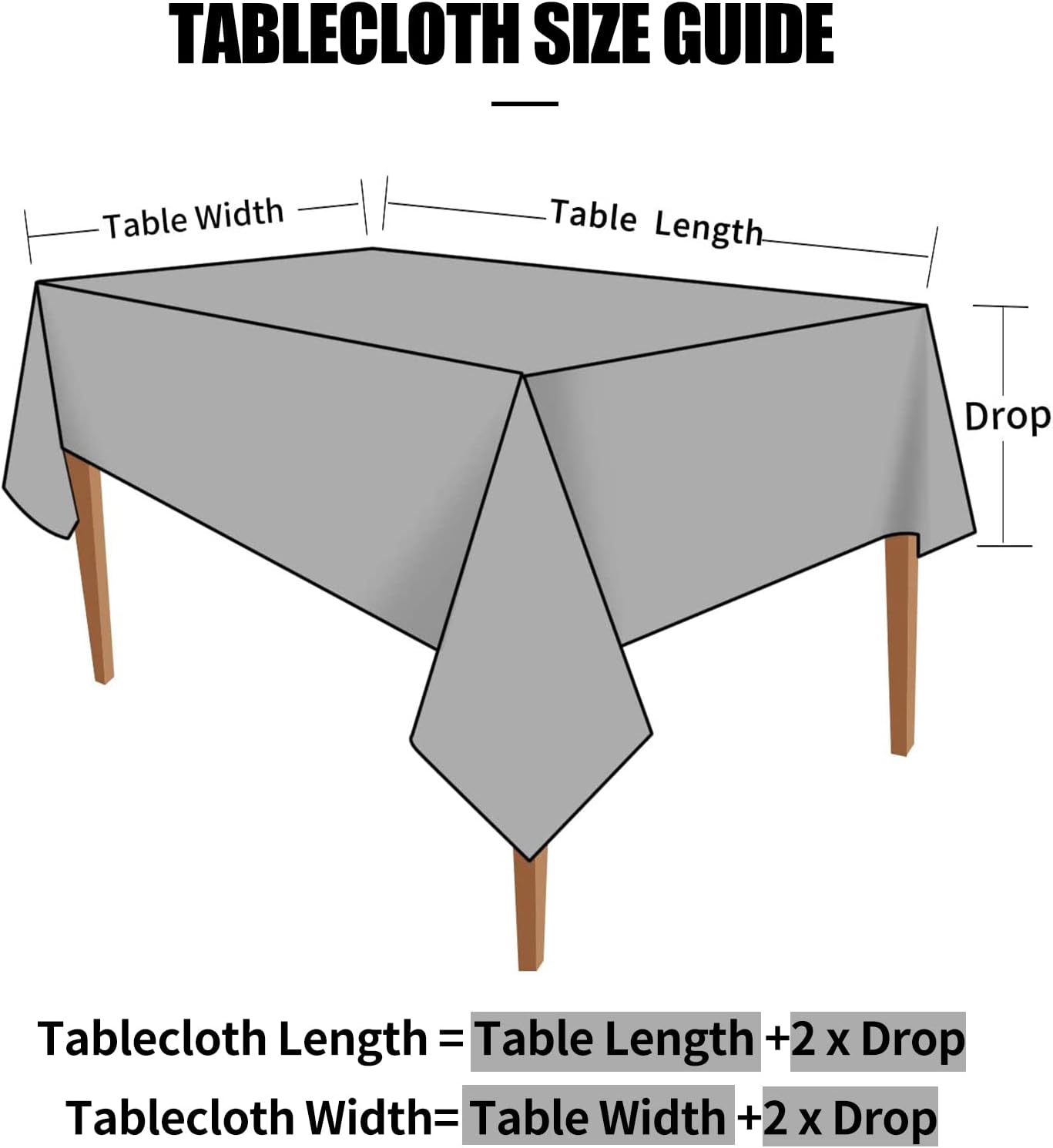 HolaFish Rectangle Table Cloth, Waterproof Heavy Duty Vinyl Tablecloths, Wipeable Washable Table Cover for Kitchen and Dining Room (Black, 54" X 78")