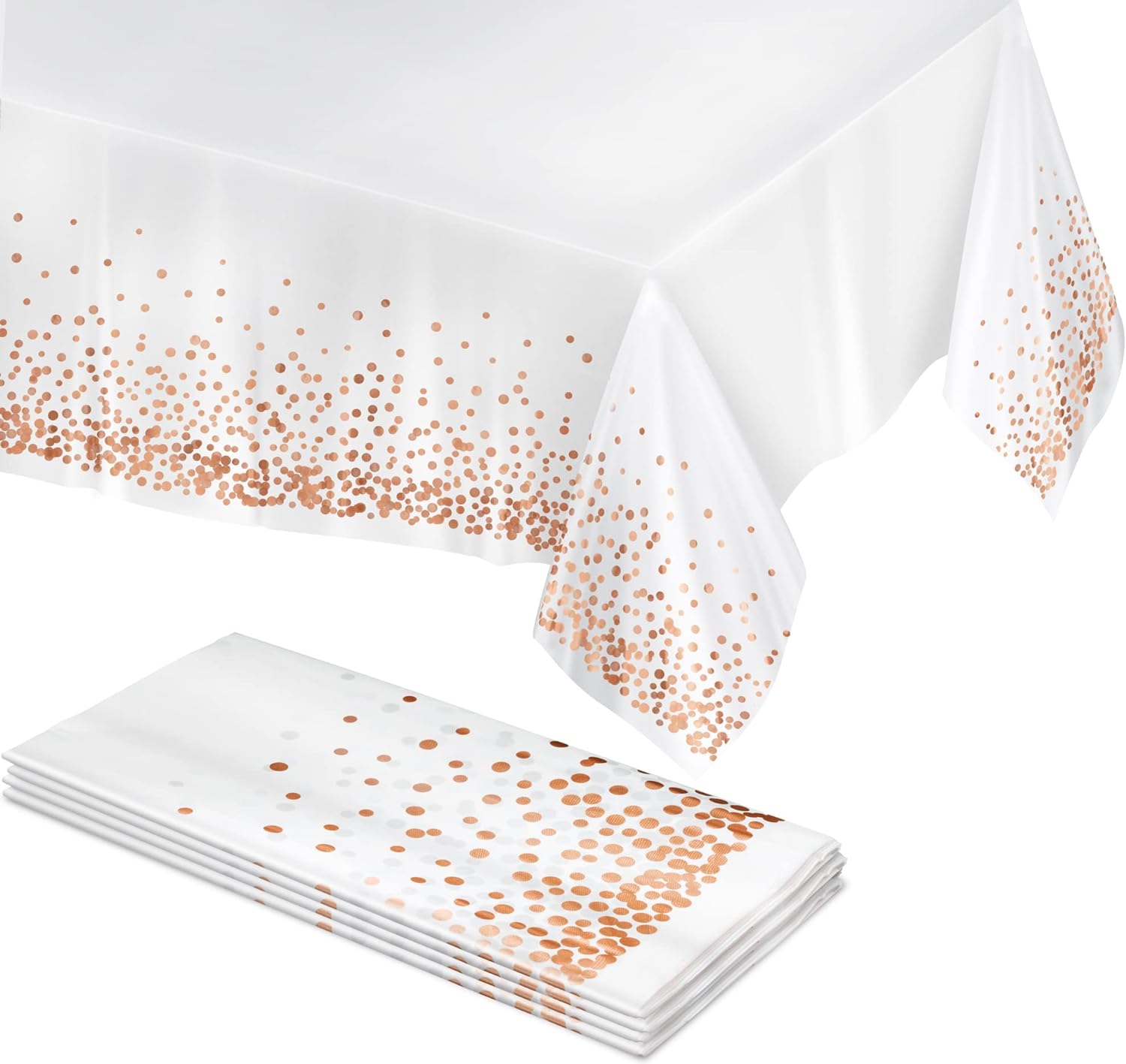 Joynifity Rectangular Tablecloths, 12pk, 54x108in - Waterproof, Stain-Resistant, Disposable, Polka Dot - for Dining Table, Party, Wedding