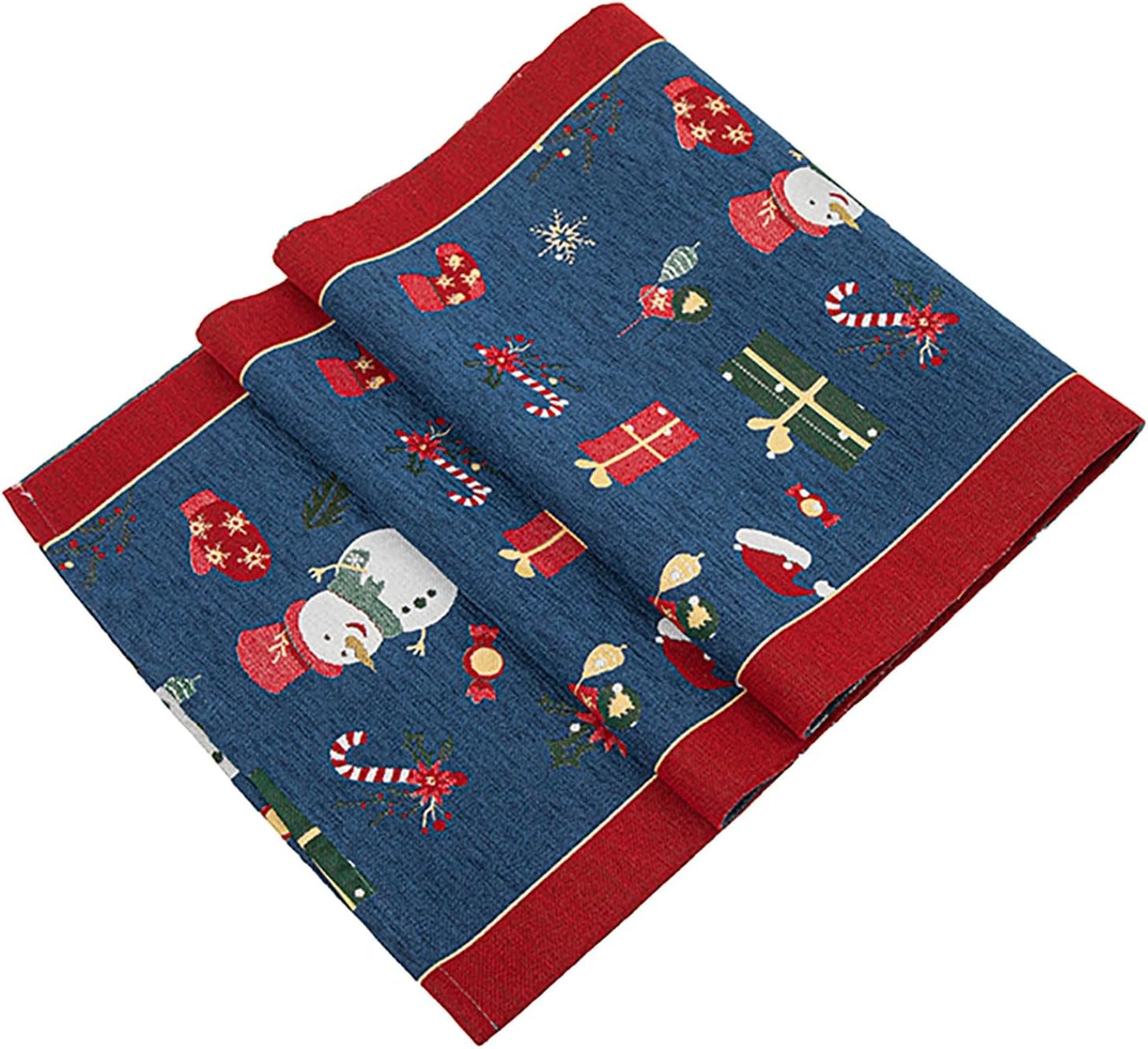 HolaFish Tablecloth Christmas Tablecloth Red Placemat Table Runner Tablecloth Table Decoration Center Cloth Table Center Kitchen Living Room Party Favor Snowman/Elk White/Blue/Green