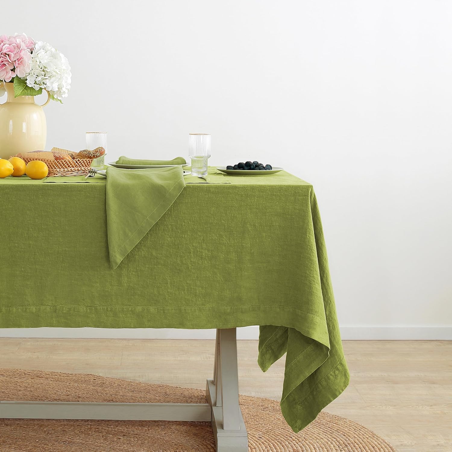 HOLAFISH Homes Rust Linen Table Runner 36 inches Long - 100% Pure Linen Classic Hemmed Table Runner - Small Coffee Farmhouse Table Runner for Indoor, Outdoor