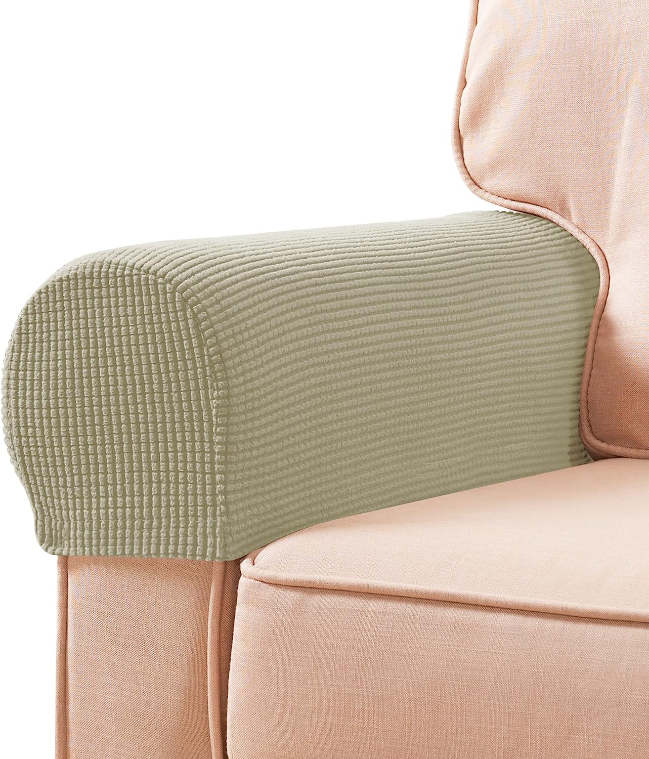 HolaFish Stretch Armrest Spandex Arm Covers for Chairs Couch Armchair Slipcovers for Recliner Sofa with Twist Pins 2pcs