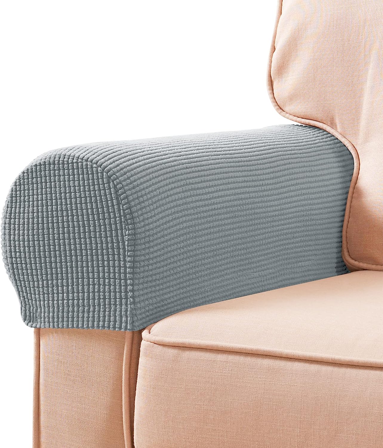 HolaFish Stretch Armrest Spandex Arm Covers for Chairs Couch Armchair Slipcovers for Recliner Sofa with Twist Pins 2pcs