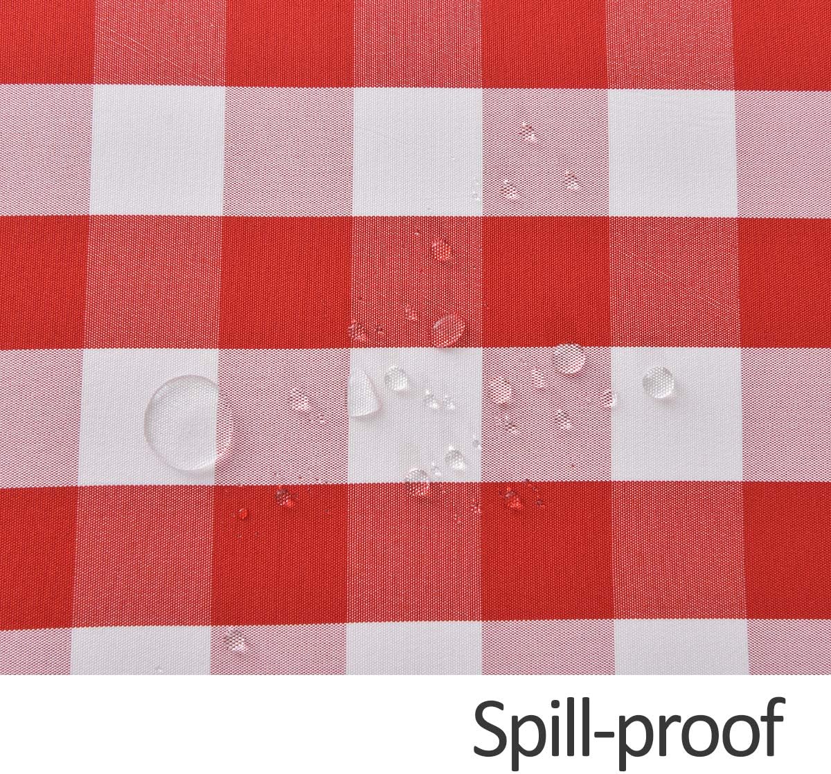 HolaFish Rectangle Checkered Tablecloth Waterproof Spillproof Wrinkle Resistant Buffalo Plaid Heavy Weight Table Cloth Gingham Table Cover for Outdoor and Indoor Use, 52 x 70 Inch Red and White