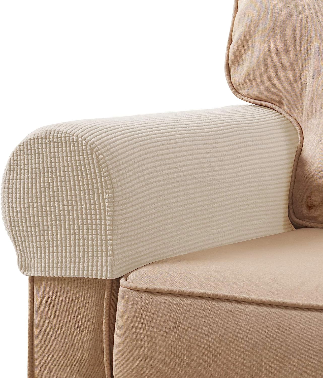 HolaFish Stretch Armrest Spandex Arm Covers for Chairs Couch Armchair Slipcovers for Recliner Sofa with Twist Pins 2pcs