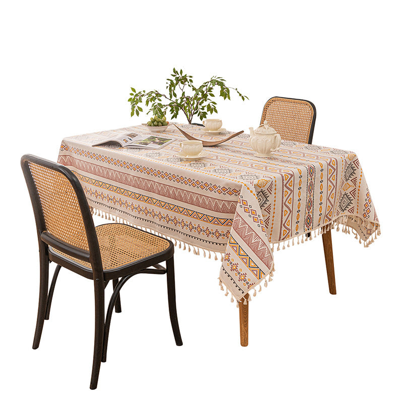 HolaFish Bohemian tablecloths non-washable oil and waterproof tablecloths ethnic style rectangular outdoor dining table mats coffee table tablecloths