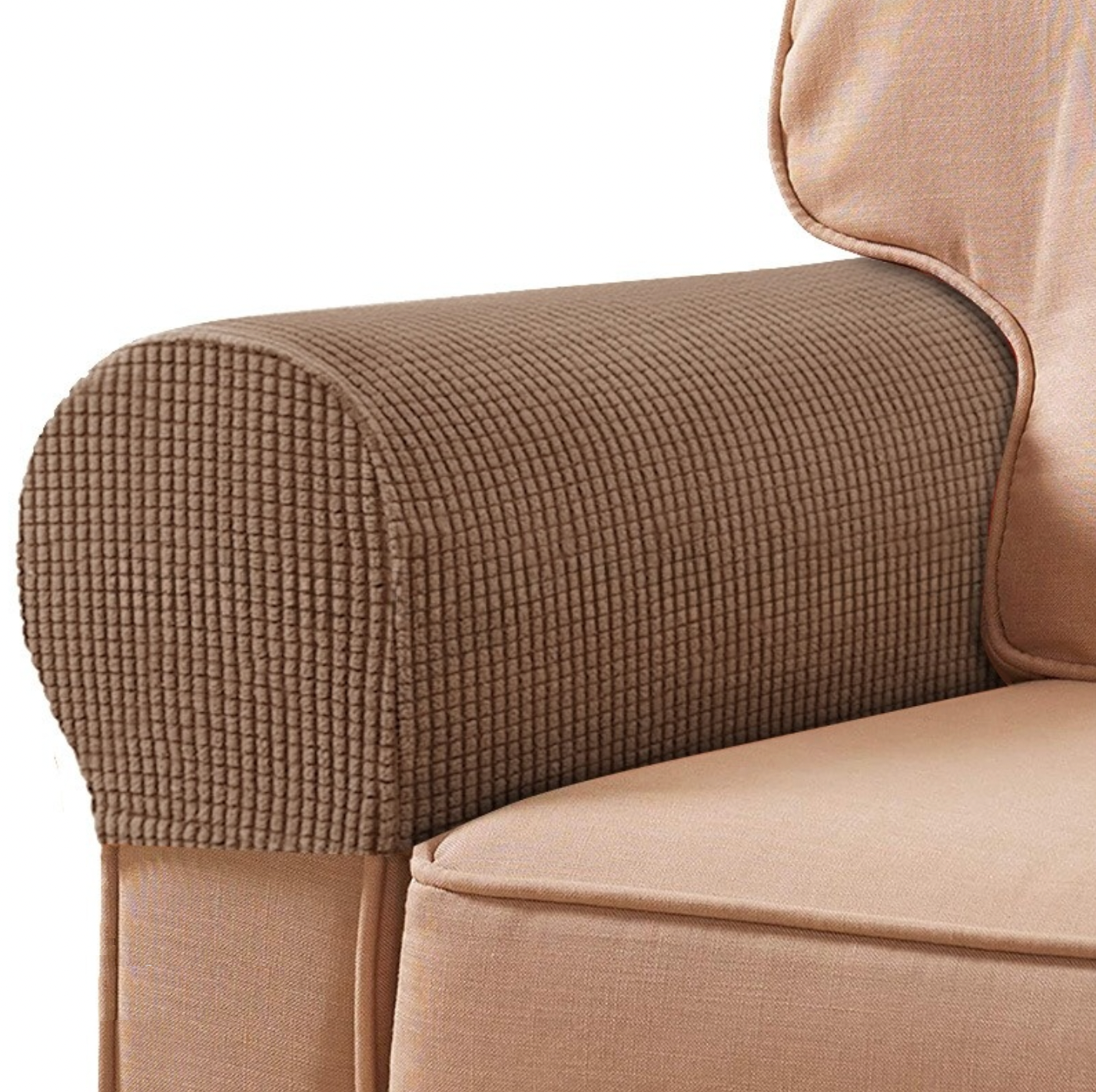 HolaFish Stretch Armrest Spandex Arm Covers for Chairs Couch Armchair Slipcovers for Recliner Sofa with Twist Pins 2pcs